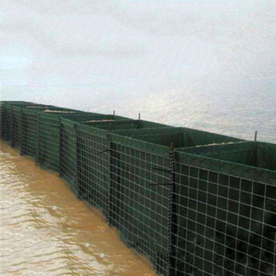 Tường cát mạ kẽm ISO L10m Hàng rào phòng thủ đầy Hộp quân sự